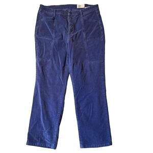 Cosmic Blue Love Navy Blue Corduroy Pants with Button Fly